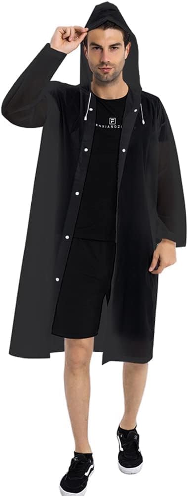 RAYMSTER Rain Poncho Raincoats For Mens Womens & Adults - ONE SIZE EVA Reusable Rain Jacket with Hoods & Sleeves - Waterproof Poncho for Emergency, Outdoors, Camping, Disney - Multiple Colors