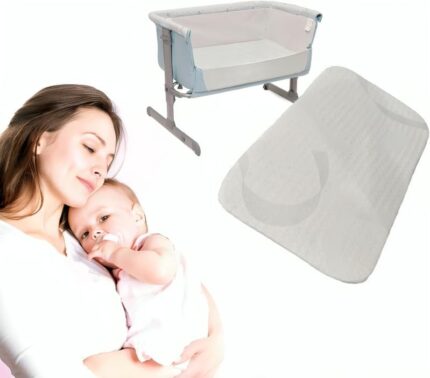 RAYMSTER® Baby Crib Mattress Fits/Compatible to Next to Me Cot Bed Replacement - Bedside Travel Cot Toddler Infant Bed Foam Mattress - Hypoallergenic & Removable Quilt Cover (83 x 50 x 5cm)