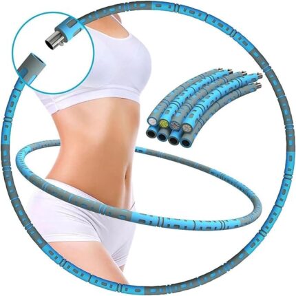 RAYM STORESS® Weighted Hula Hoop for Adults & Kids - Soft Metal Foam Padded Smart Hoola Hoops - 8 Sections Detachable Weighted Hoop - Ideal for Sports,Workout, Dance - Weight Loss Fitness & Equipment